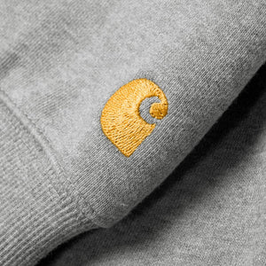 Carhartt WIP Hooded Chase Sweatshirt Grey Heather/ Gold