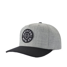 Load image into Gallery viewer, Brixton Crest C MP Snapback Heather Grey/Black
