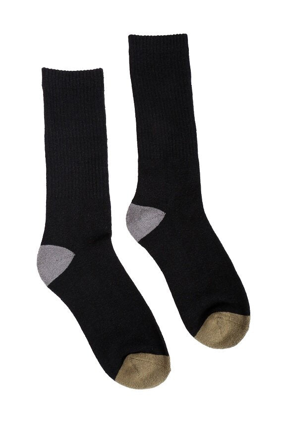 Hemp Clothing Australia Crew Socks Black/Green