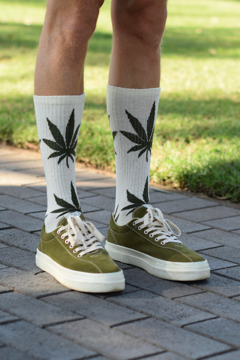 Hemp Clothing Australia Crew Socks Leaf