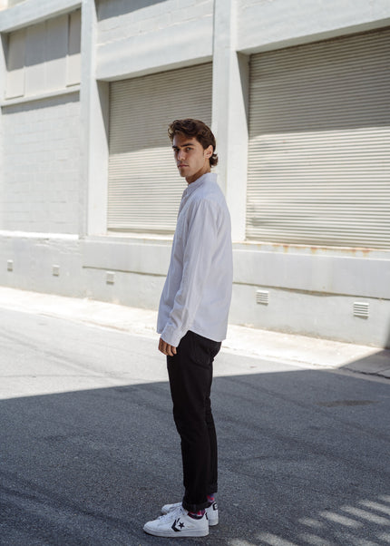 Hemp Clothing Australia Newtown L/S Shirt White