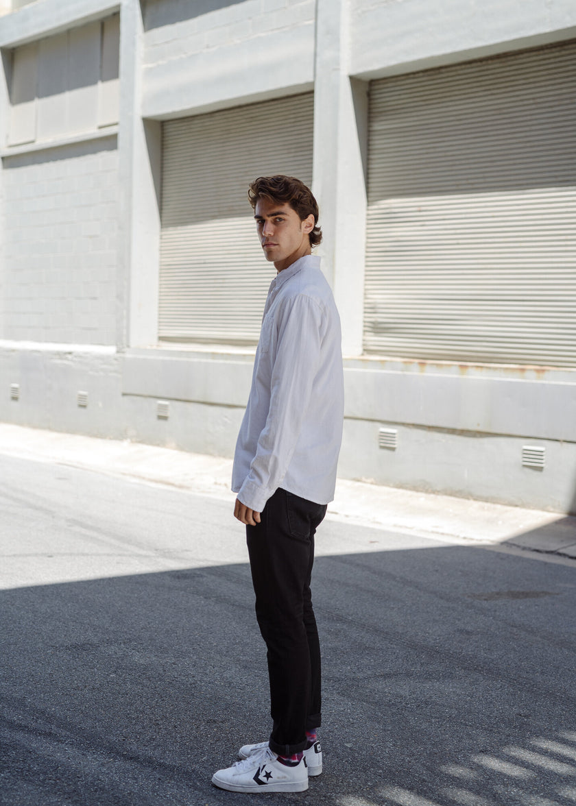 Hemp Clothing Australia Newtown L/S Shirt White