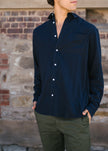 Hemp Clothing Australia Newtown L/S Shirt Navy