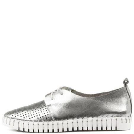 Django & Juliette Huston Sneakers Silver Leather