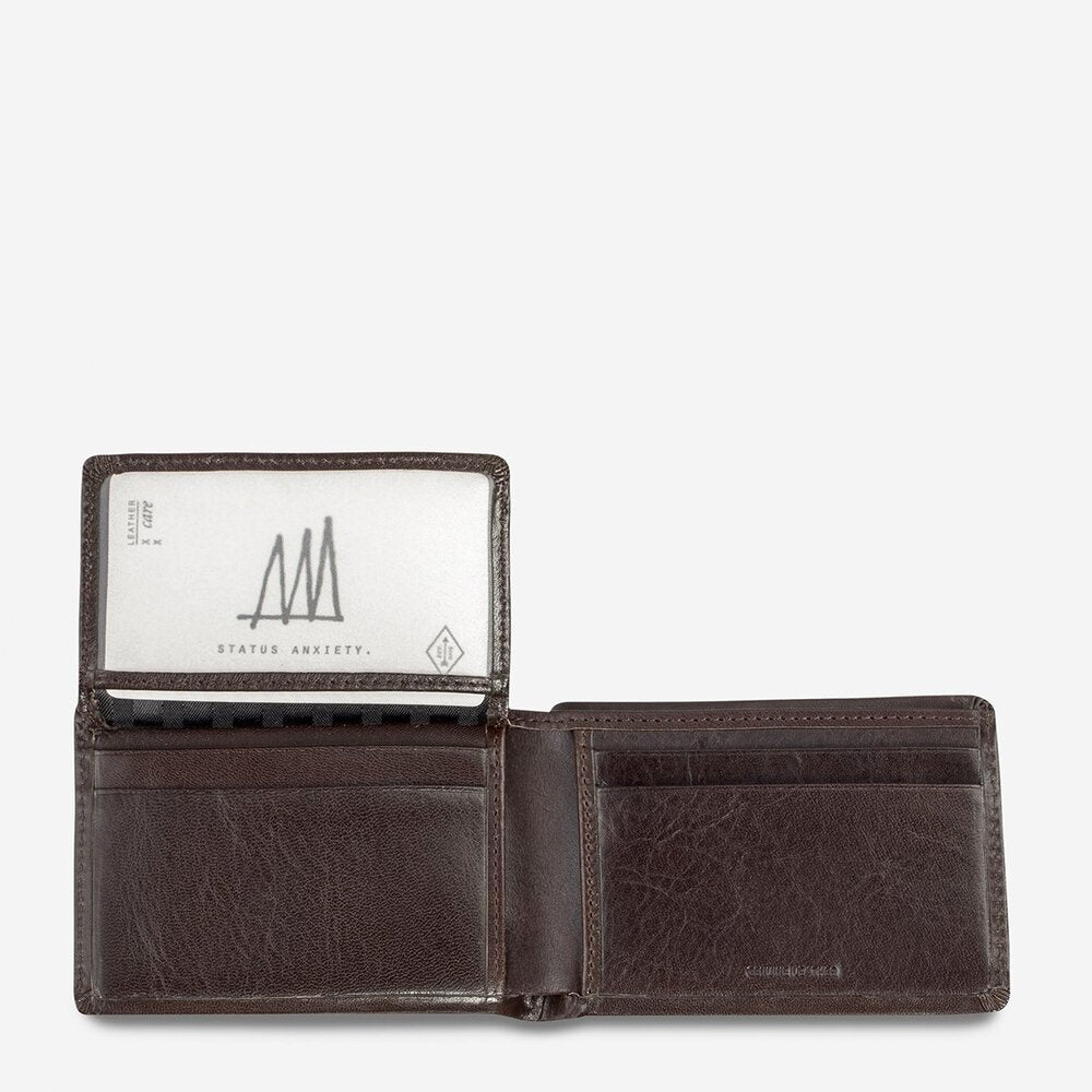 Status Anxiety Jonah Wallet Chocolate Leather