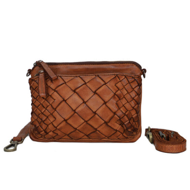 Buy KOMPANERO Rose Womens Zipper Closure Cognac Color Sling Bag