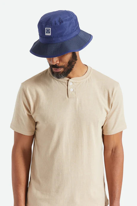 Brixton Beta Packable Bucket Hat Navy/Sky Blue