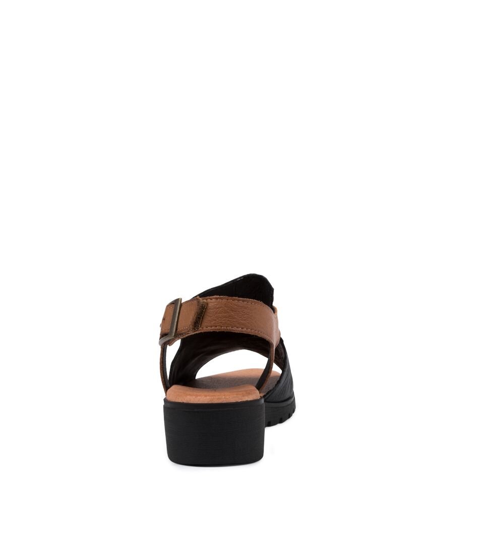 Django & Juliette Madis Black Dark Tan Leather