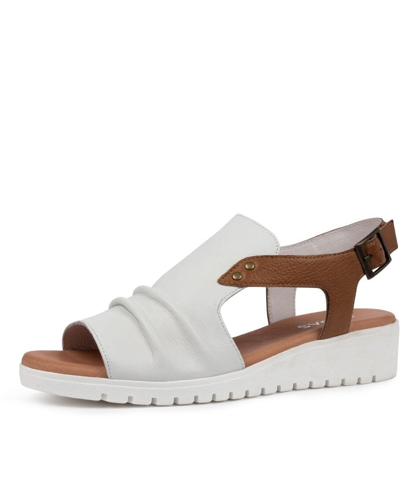 Django & Juliette Madis White Dark Tan Leather