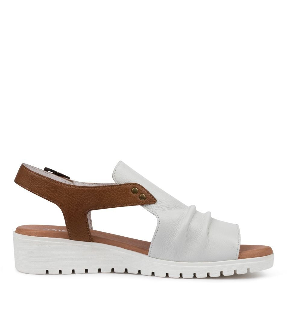 Django & Juliette Madis White Dark Tan Leather