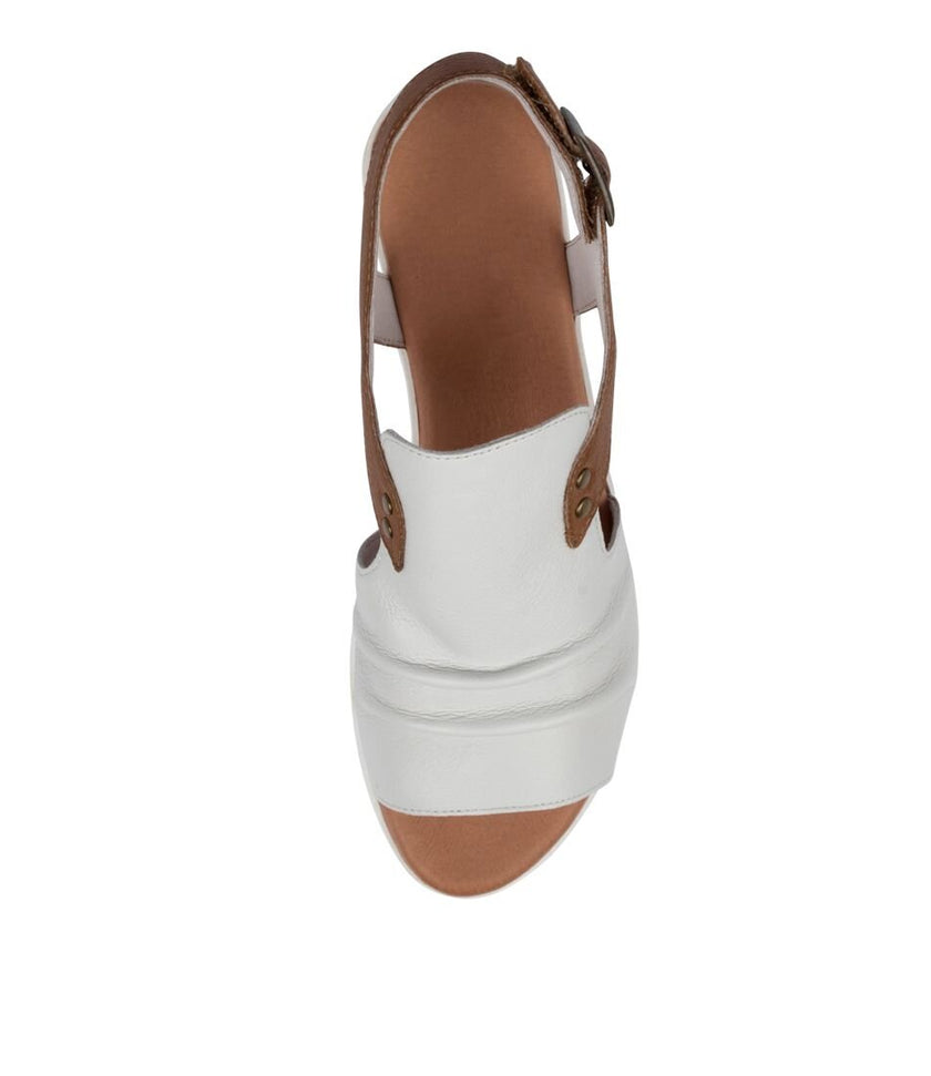 Django & Juliette Madis White Dark Tan Leather