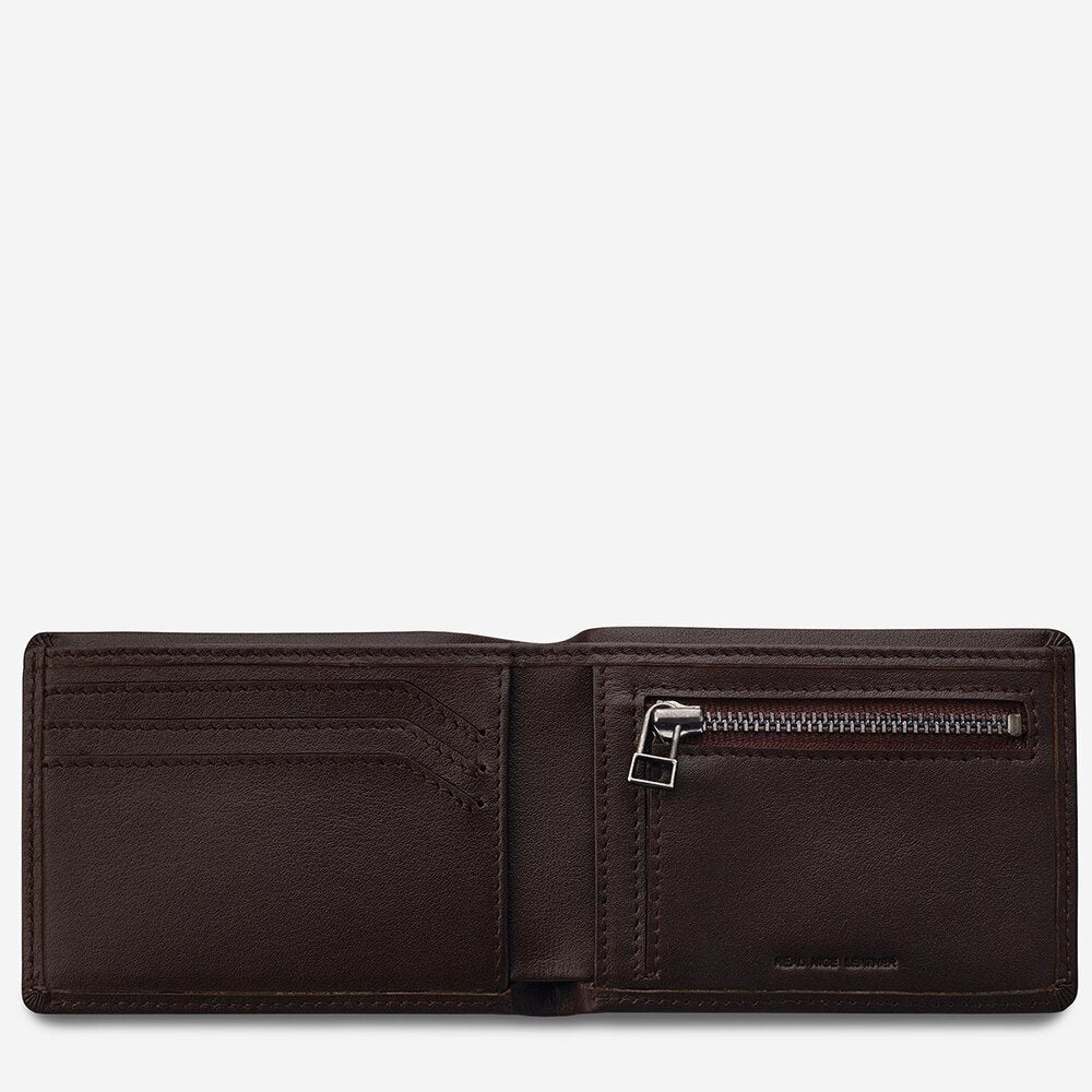Status Anxiety Otis Wallet Chocolate Leather