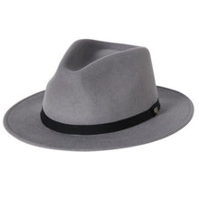 Load image into Gallery viewer, Brixton Messer Packable Fedora Grey
