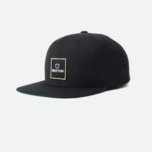 Load image into Gallery viewer, Brixton Alpha Square MP Snapback Black
