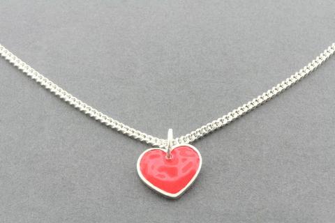 Makers & Providers Red Heart Pendant & Silver Chain