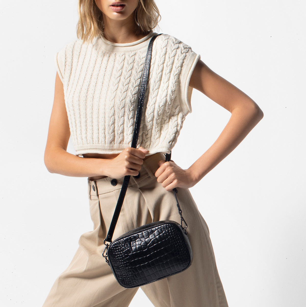 Status Anxiety Plunder Bag Black Croc