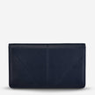 Status Anxiety Triple Threat Wallet Navy Blue Leather