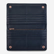 Status Anxiety Triple Threat Wallet Navy Blue Leather