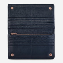 Load image into Gallery viewer, Status Anxiety Triple Threat Wallet Navy Blue Leather
