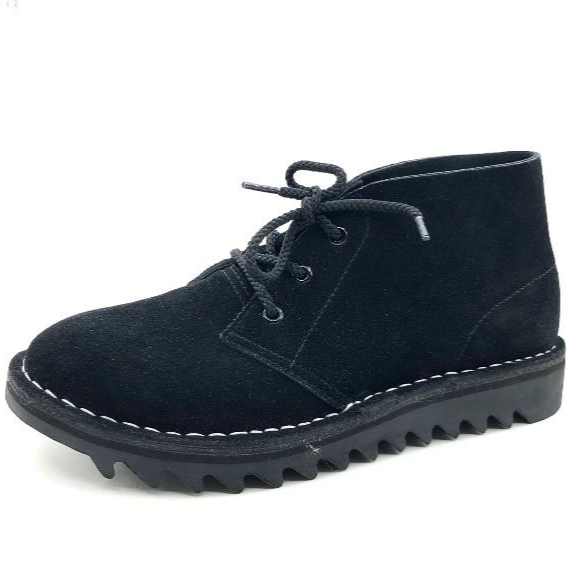 Rollers Ripple Sole Boot Co Harley Black Suede WOMAN