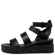 Django & Juliette Rhean Sandals Black Leather Black Sole