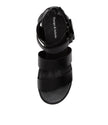 Django & Juliette Rhean Sandals Black Leather Black Sole