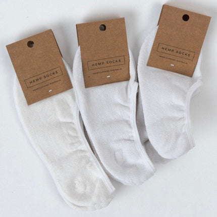 Hemp Clothing Australia Hidden Socks White