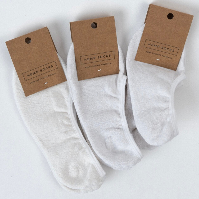 Hemp Clothing Australia Hidden Socks White