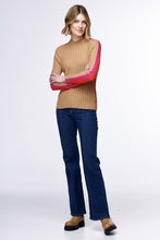 Load image into Gallery viewer, Zaket &amp; Plover Tri Colour Rib Knit Caramel
